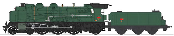 REE Modeles MB-137SAC - French Steam Locomotive Class 231E of the SNCF MONTARGIS Depot, simple smoke stack, smoke deflector